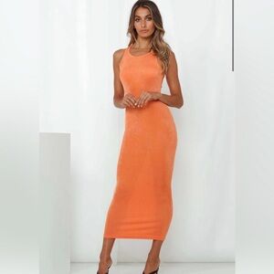 Lioness orange midi dress